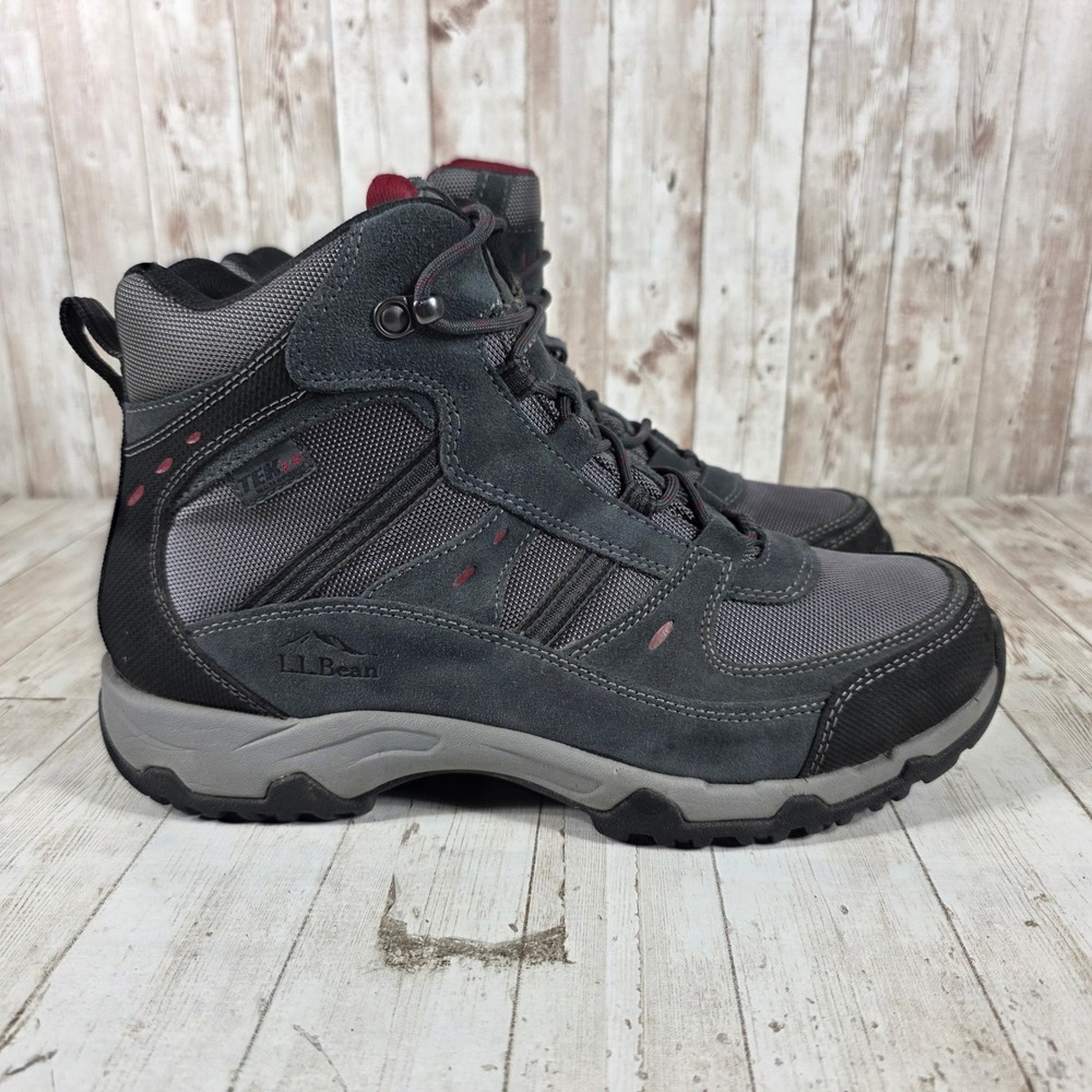 LL Bean Trail Model Hiking Boots Mens 10 M Waterproof‎ TEK2.5 Gray Red 299636